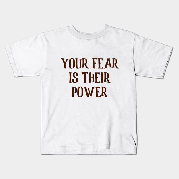 Banksy Your Fear Is Their Power Kids T-Shirt by Closeddoor